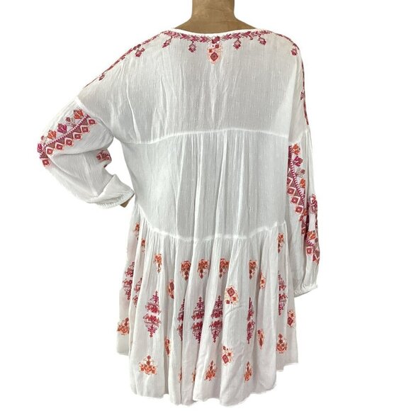 The Arianna Embroidered Tunic by Free People Sz M White #306D - Picture 7 of 12
